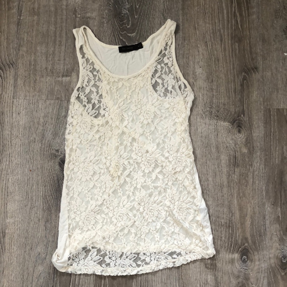 White Lace Racerback Top